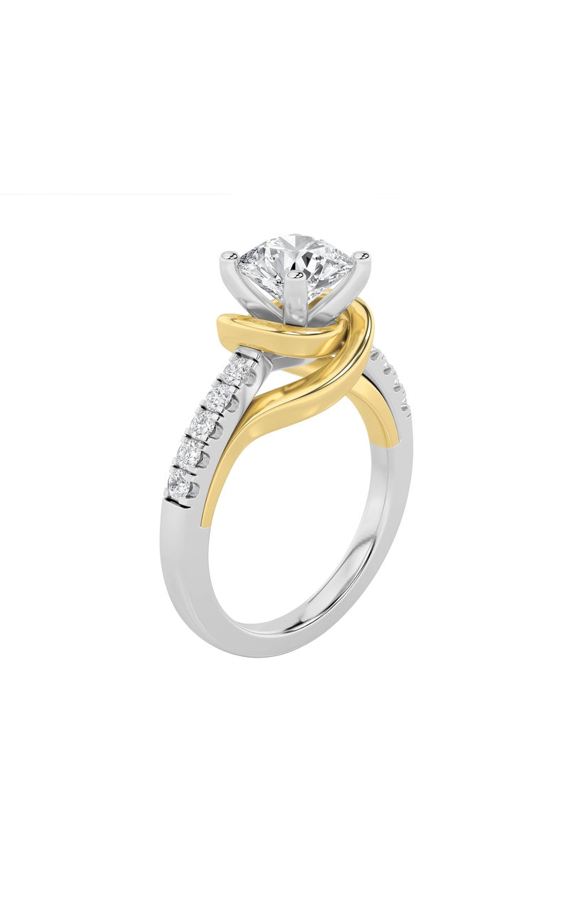 2Cttw Round Shaped Lab Grown Diamond (F/VS)  Ringin 14K Gold