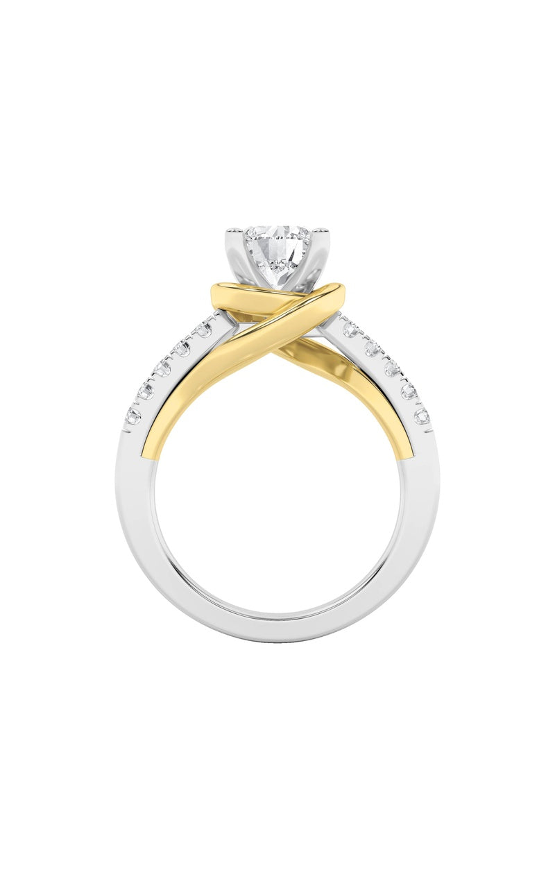 2Cttw Round Shaped Lab Grown Diamond (F/VS)  Ringin 14K Gold