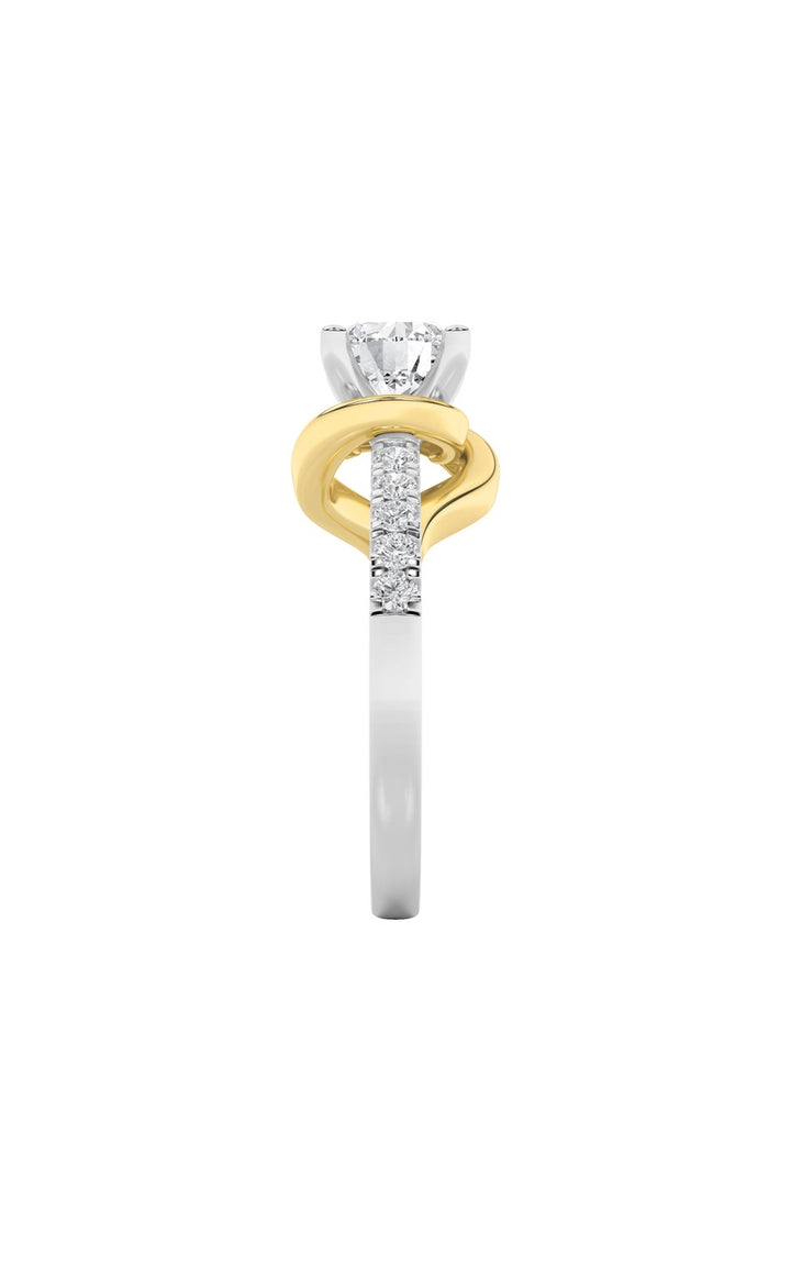 2CTW Round Shaped Lab Grown Diamond (F/VS)  Ring in 14K Gold