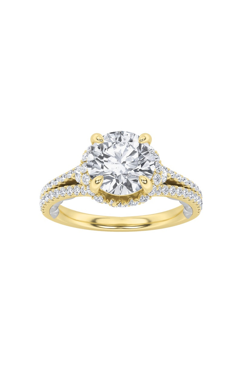 2Cttw Round Shaped Lab Grown Diamond (F/VS) Solitaire Engagement Ring in 14K Gold