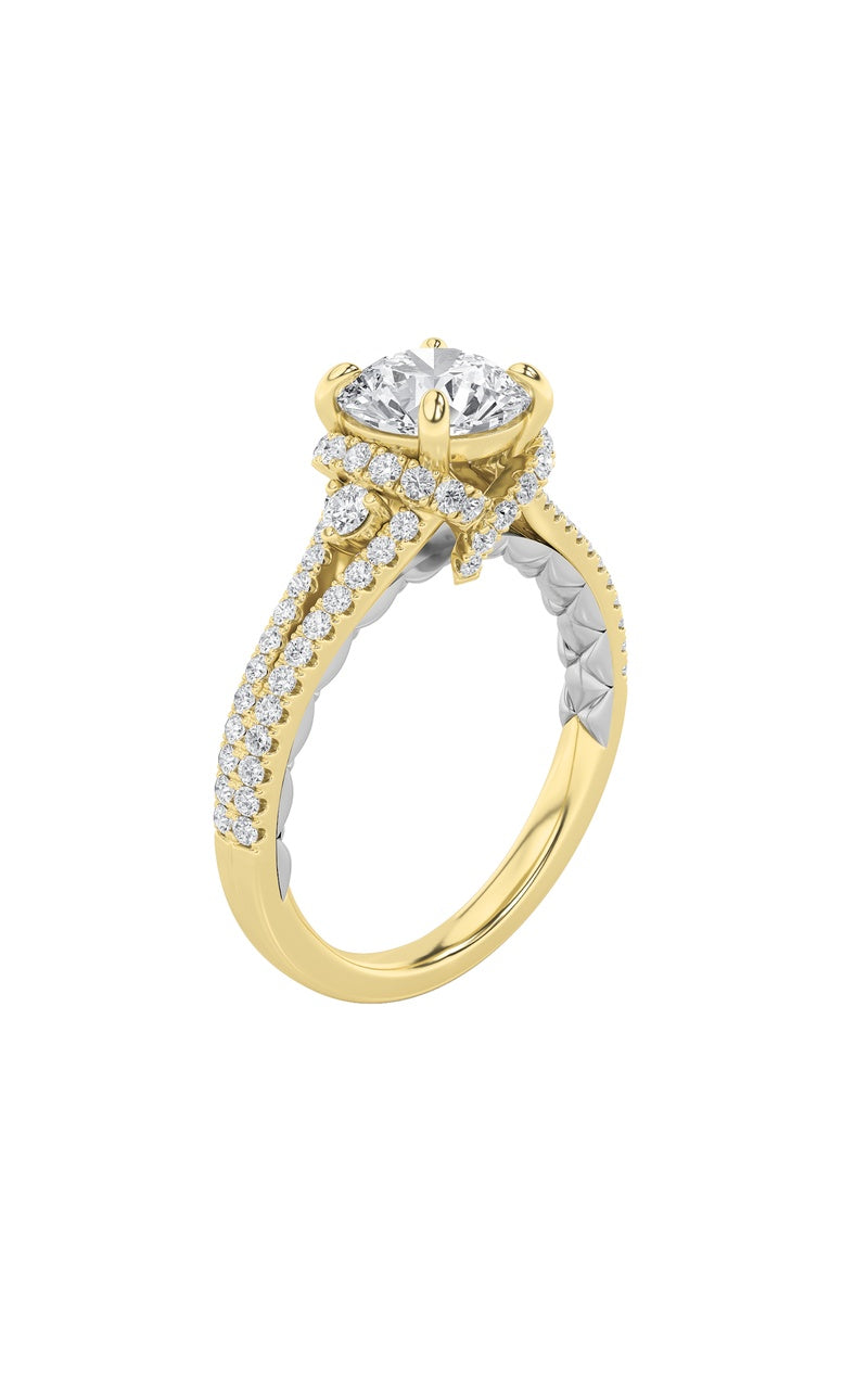 2Cttw Round Shaped Lab Grown Diamond (F/VS) Solitaire Engagement Ring in 14K Gold