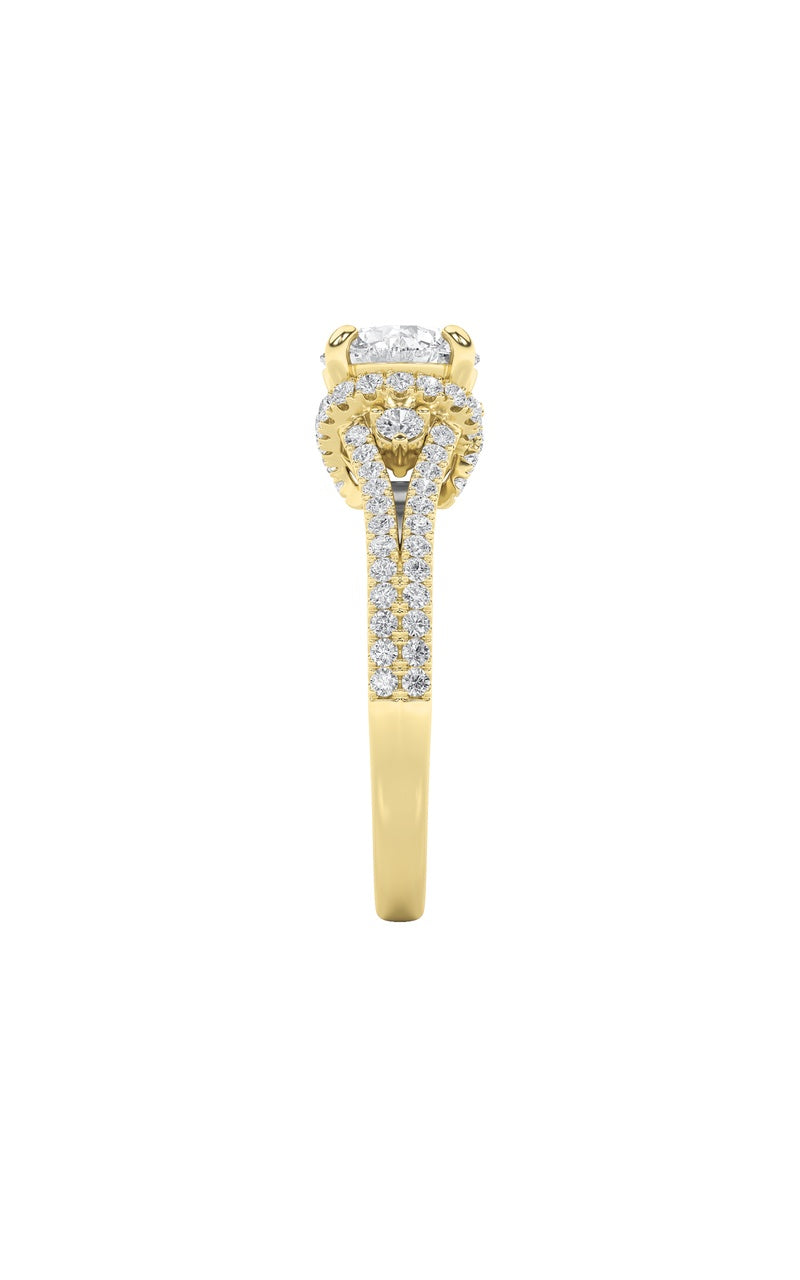2Cttw Round Shaped Lab Grown Diamond (F/VS) Solitaire Engagement Ring in 14K Gold
