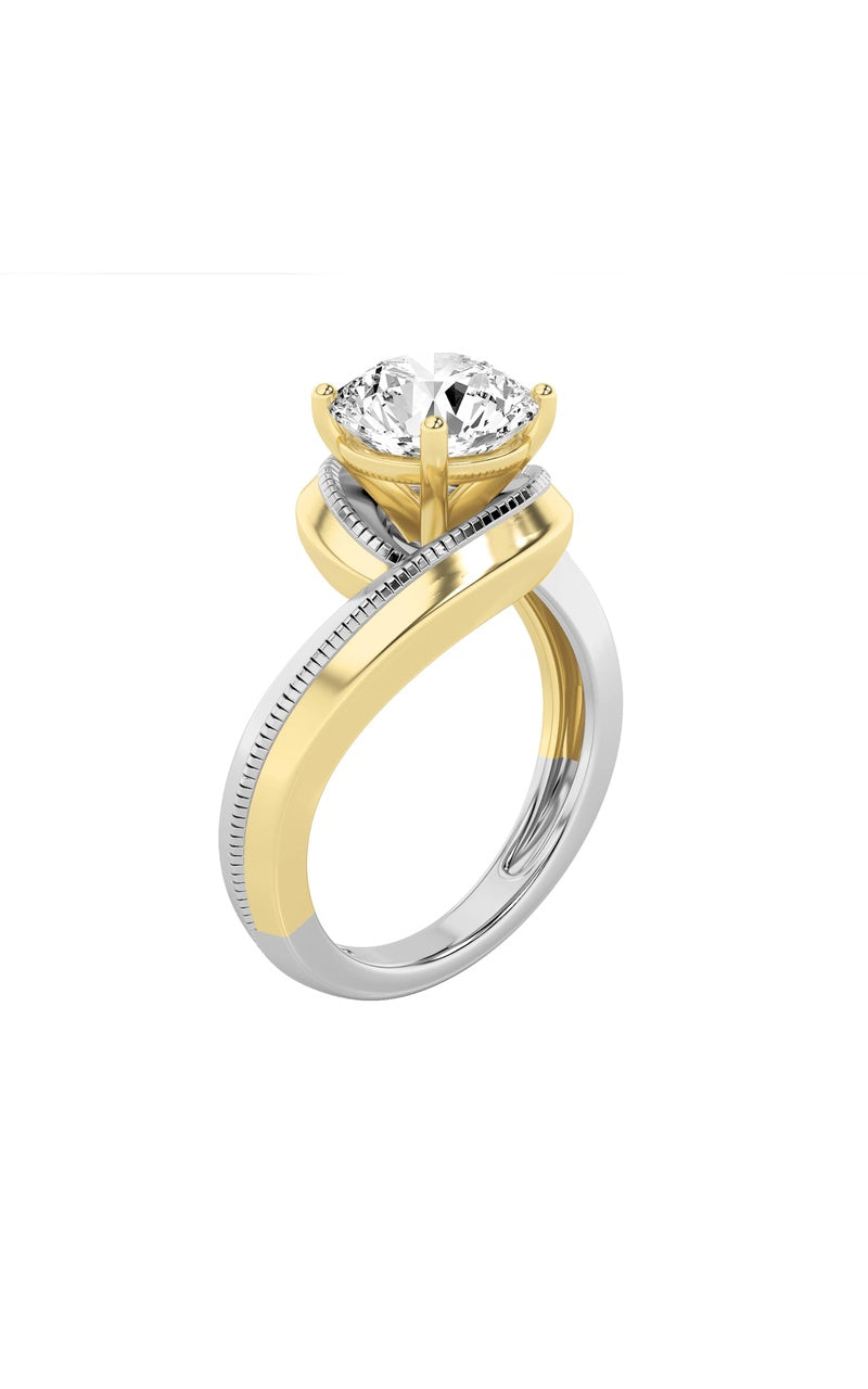 2Cttw Round Shaped Lab Grown Diamond (F/VS) Solitaire Engagement Ring in 14K Gold