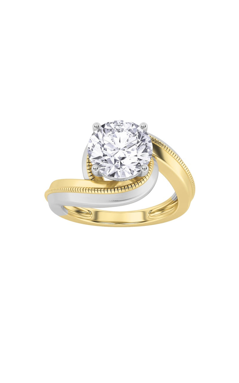 2CTW Round Shaped Lab Grown Diamond (F/VS) Solitaire Engagement Ring in 14K Gold