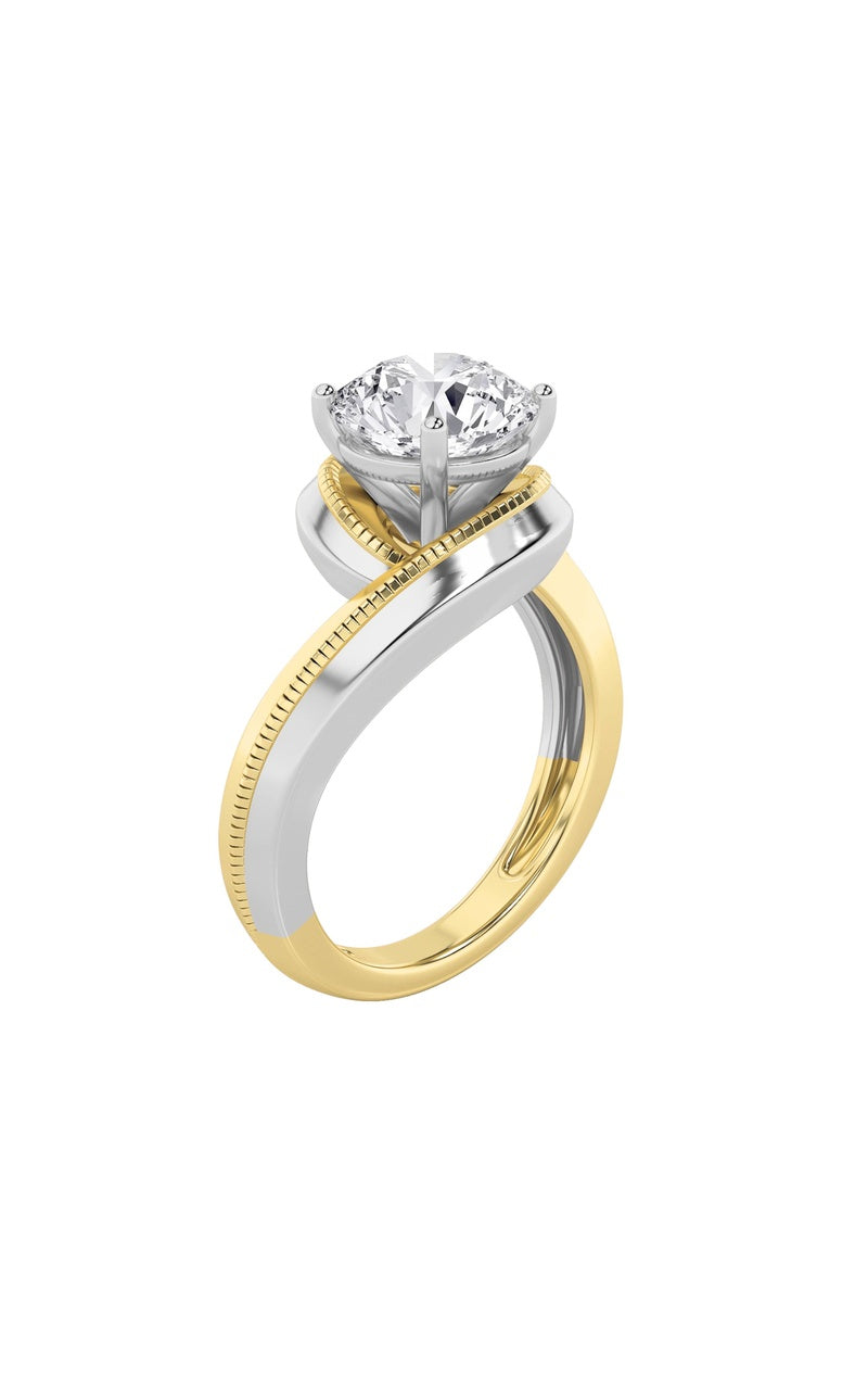 2Cttw Round Shaped Lab Grown Diamond (F/VS) Solitaire Engagement Ring in 14K Gold