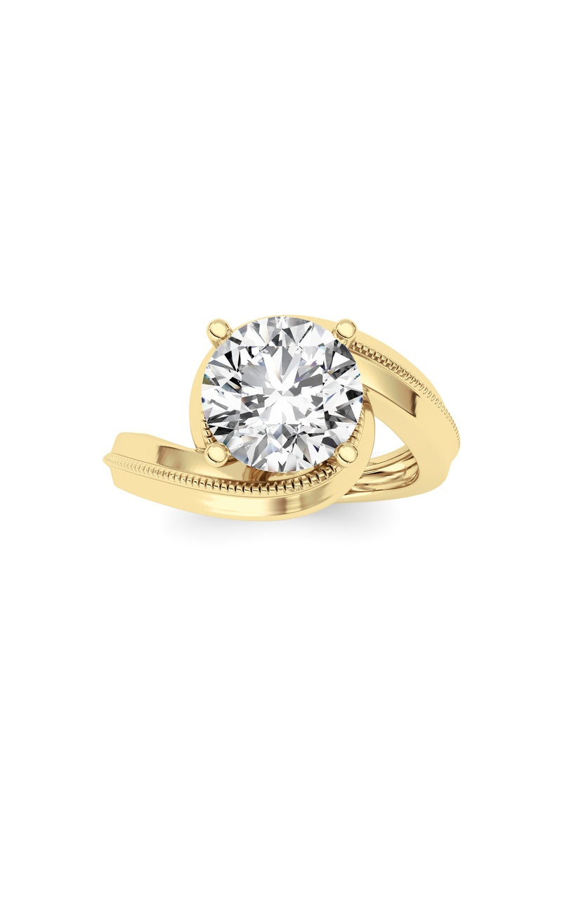 2.5Cttw Round Shaped Lab Grown Diamond (F/VS)  Ring in 14K Gold