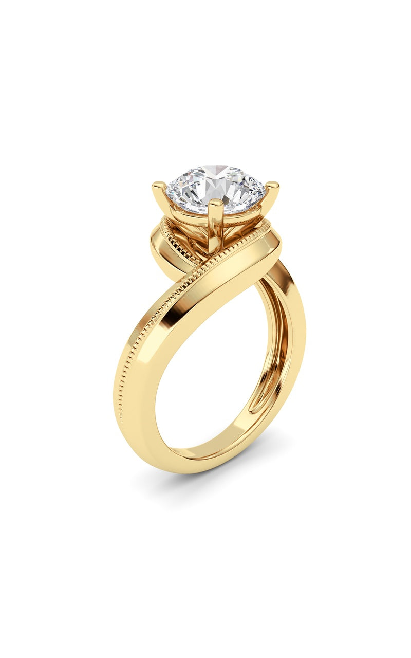 2.5Cttw Round Shaped Lab Grown Diamond (F/VS)  Ring in 14K Gold