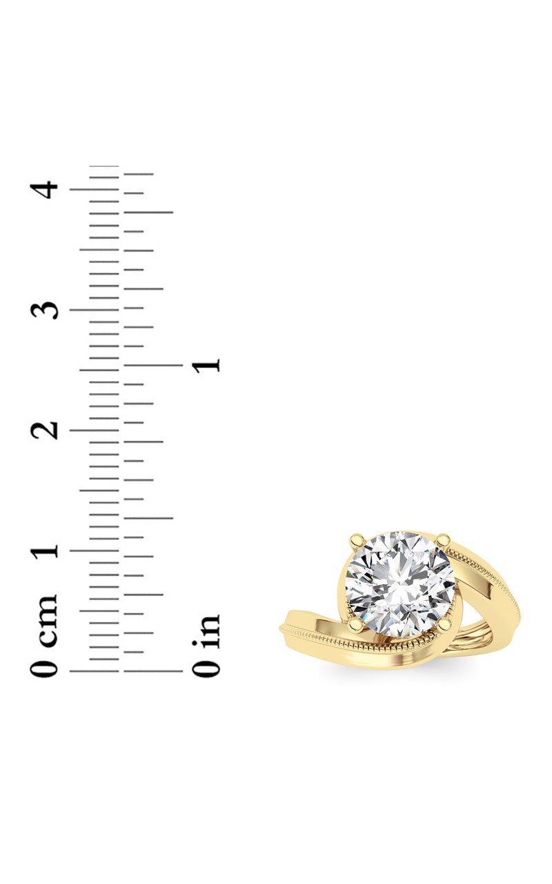 2.5Cttw Round Shaped Lab Grown Diamond (F/VS)  Ring in 14K Gold