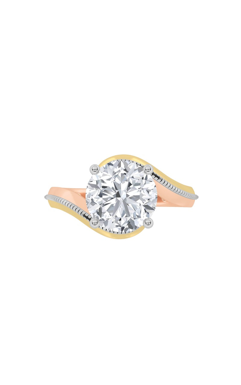 2Cttw Round Shaped Lab Grown Diamond (F/VS) Solitaire Engagement Ring in 14K Gold