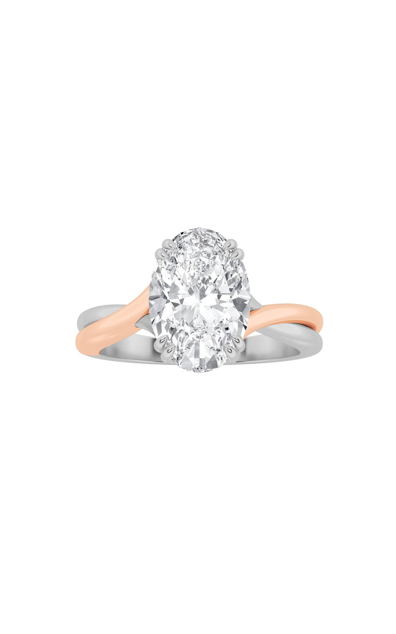 2CTW Oval Shaped Lab Grown Diamond (F/VS) Solitaire Engagement Ring in 14K Gold