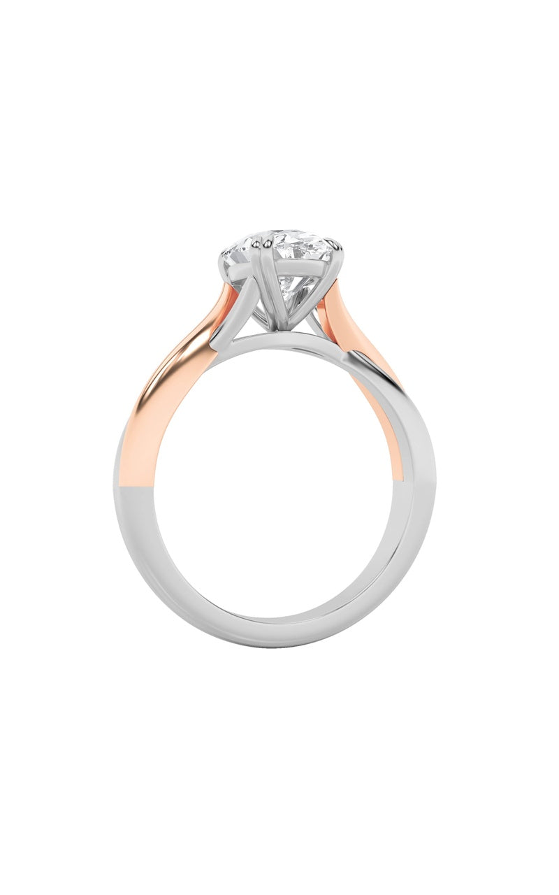 2Cttw Oval Shaped Lab Grown Diamond (F/VS) Solitaire Engagement Ring in 14K Gold