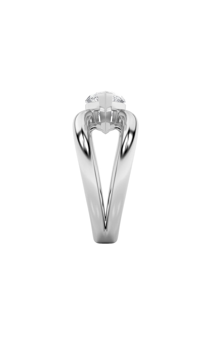 2CTW Marquise Shaped Lab Grown Diamond (F/VS) East West Solitaire Ring in 14K Gold