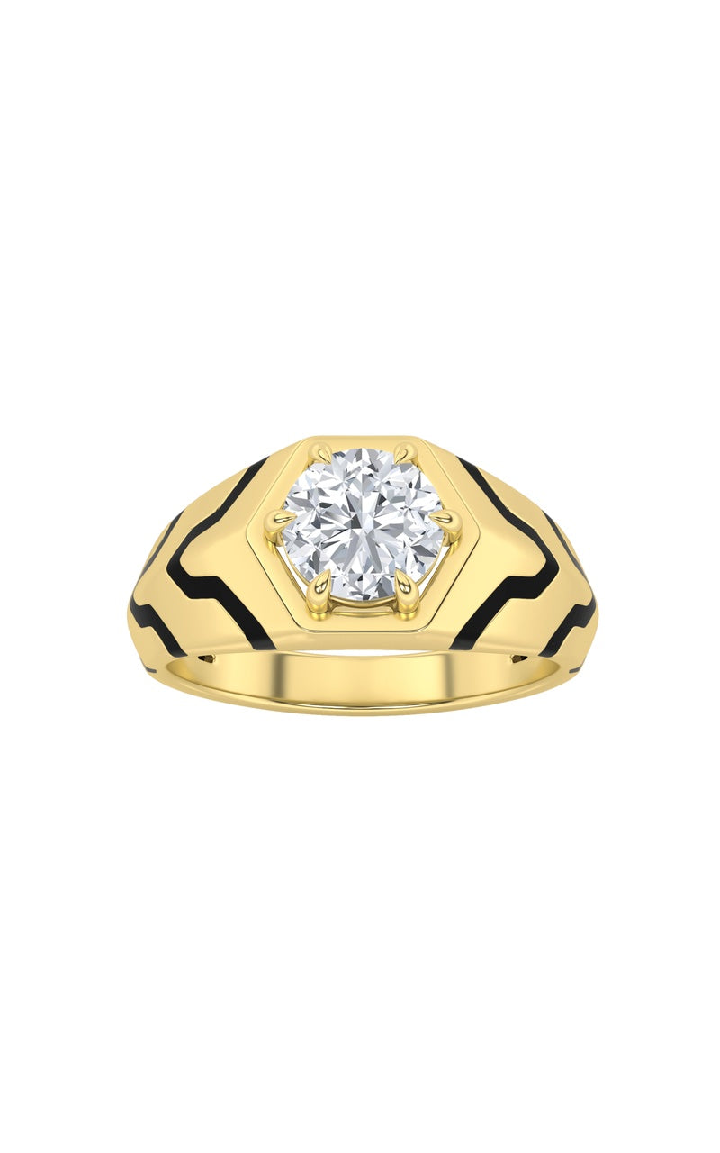1.5Cttw Round Shaped Lab Grown Diamond (F/VS) MensRing in 14K White Gold