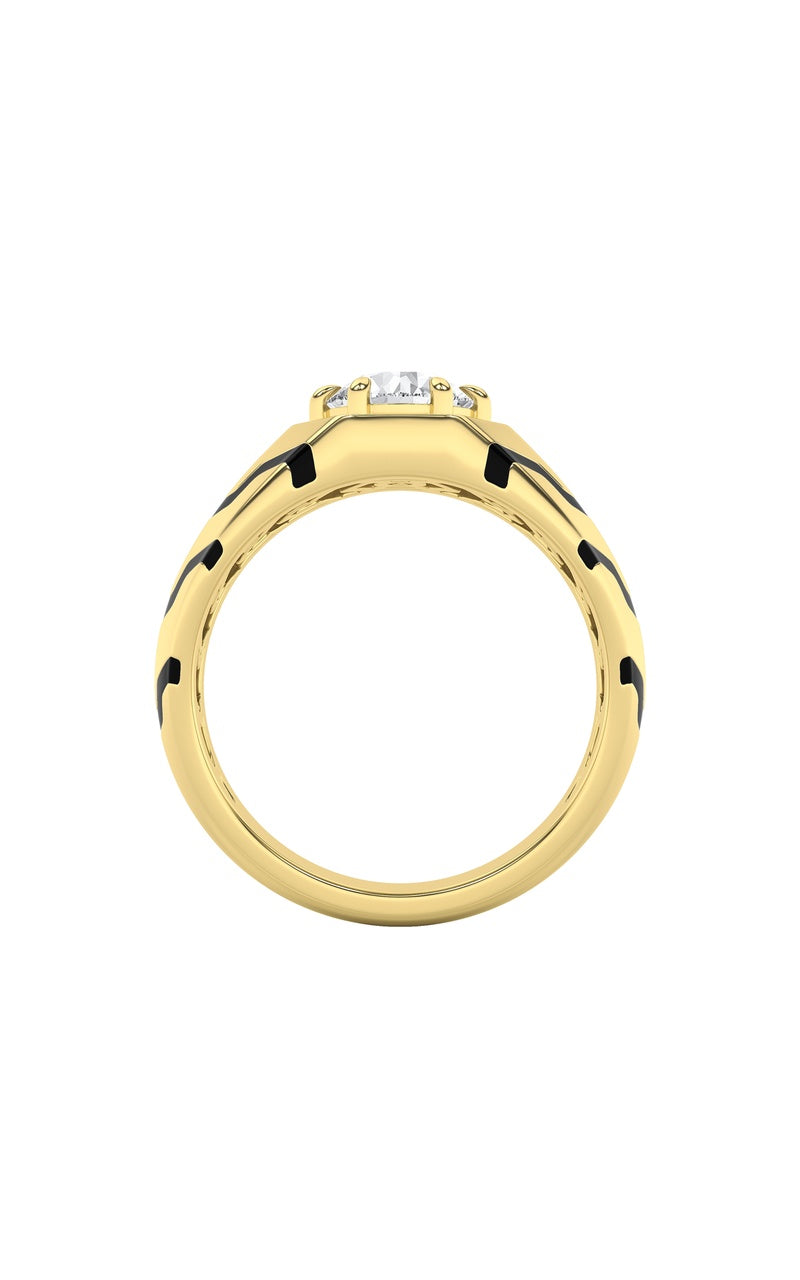 1.5Cttw Round Shaped Lab Grown Diamond (F/VS) MensRing in 14K White Gold