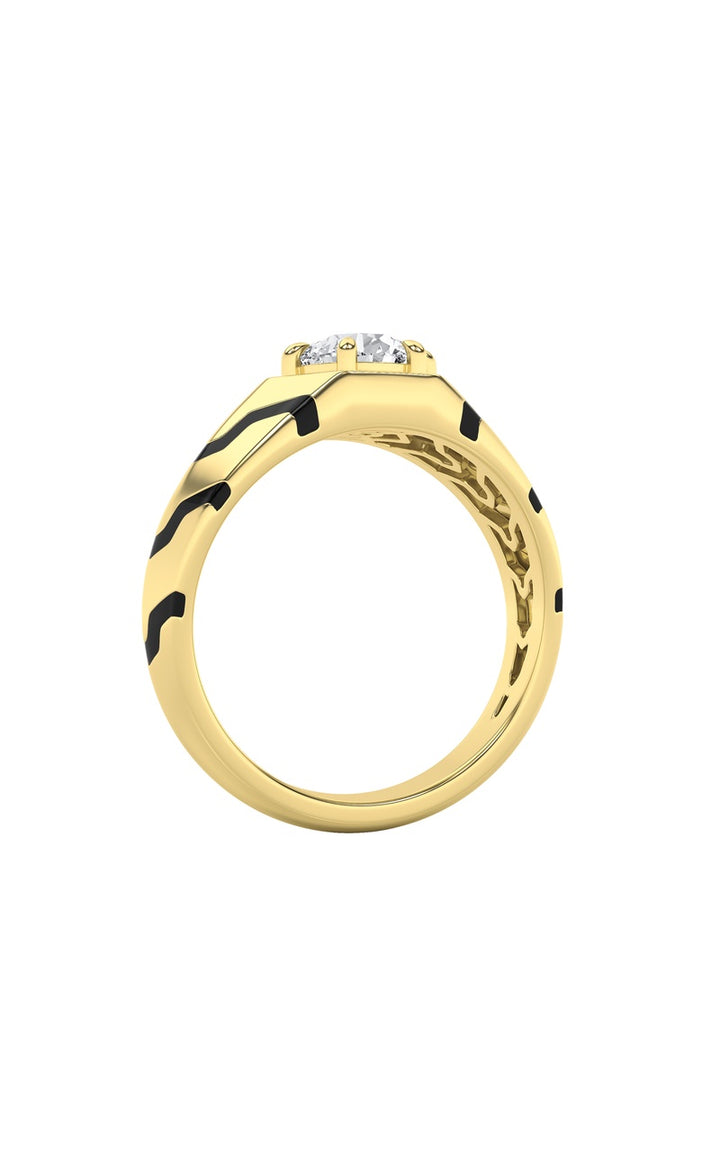 1.5Cttw Round Shaped Lab Grown Diamond (F/VS) MensRing in 14K White Gold