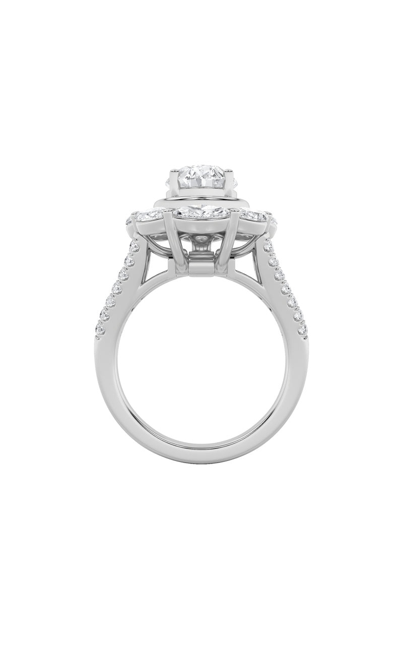 3.75Cttw Oval Shaped Lab Grown Diamond (G/VS)  Ring in 14K Gold
