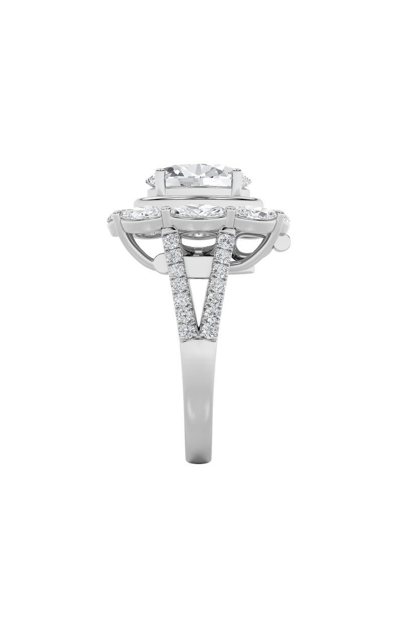 3.75Cttw Oval Shaped Lab Grown Diamond (G/VS)  Ring in 14K Gold