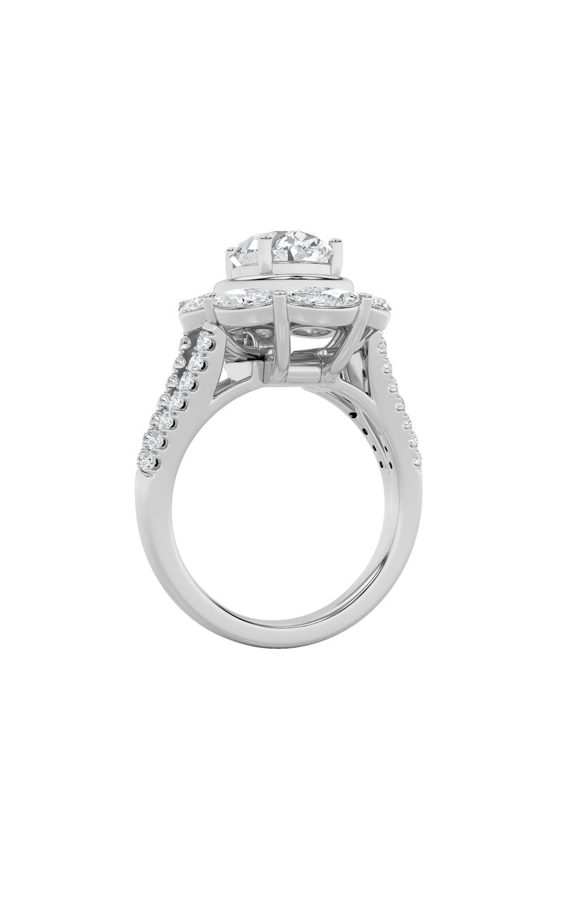 3.75Cttw Oval Shaped Lab Grown Diamond (G/VS)  Ring in 14K Gold