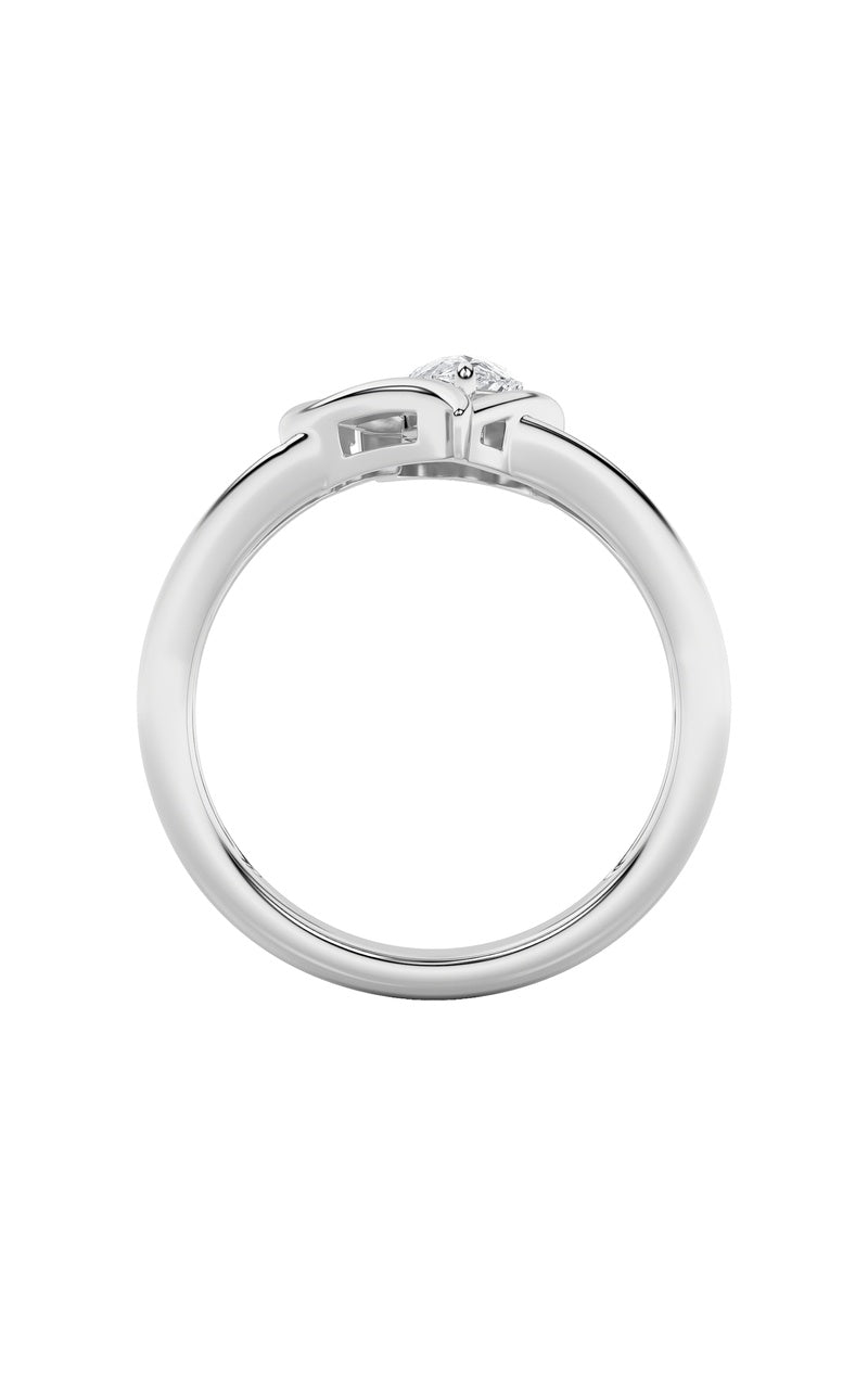 0.5Cttw Pear Shaped Lab Grown Diamond (F/VS) HeartRing in 14K  White Gold