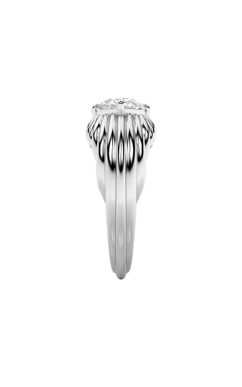2CTW Oval Shaped Lab Grown Diamond (F/VS) Fancy Solitaire Ring in 14K Gold