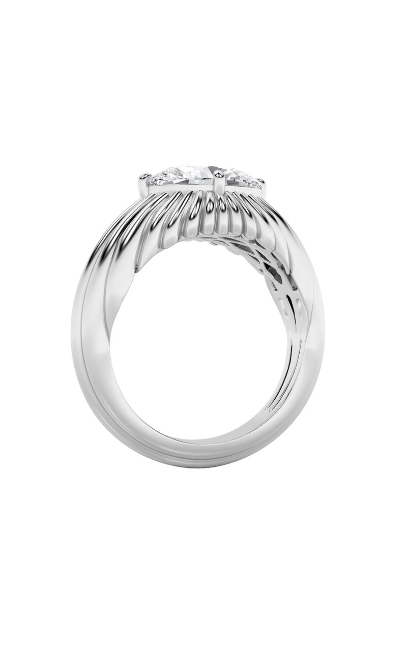 2CTW Oval Shaped Lab Grown Diamond (F/VS) Fancy Solitaire Ring in 14K Gold
