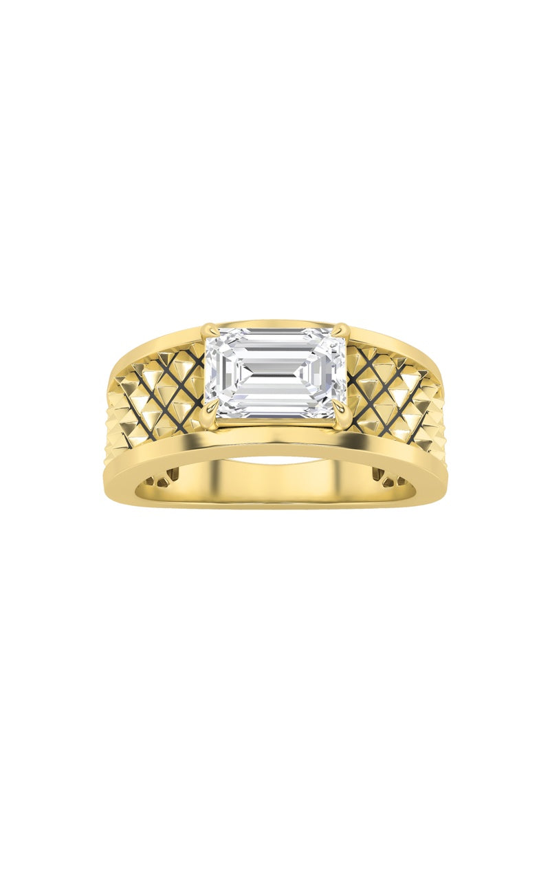 2CTW Radiant Shaped Lab Grown Diamond (G/VS) Ring in Silver|18K Yellow Gold
