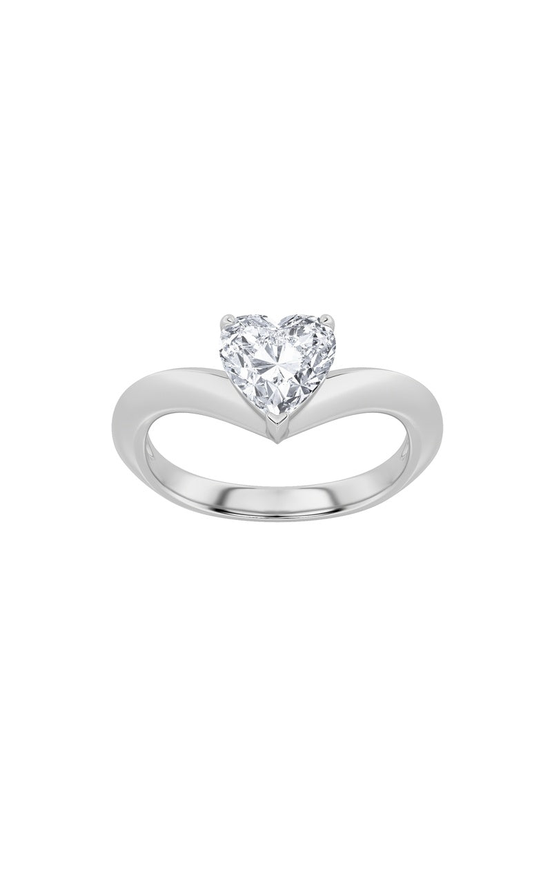 1Cttw Heart Shaped Lab Grown Diamond (F/VS) HeartShaped Ring in 14K Gold