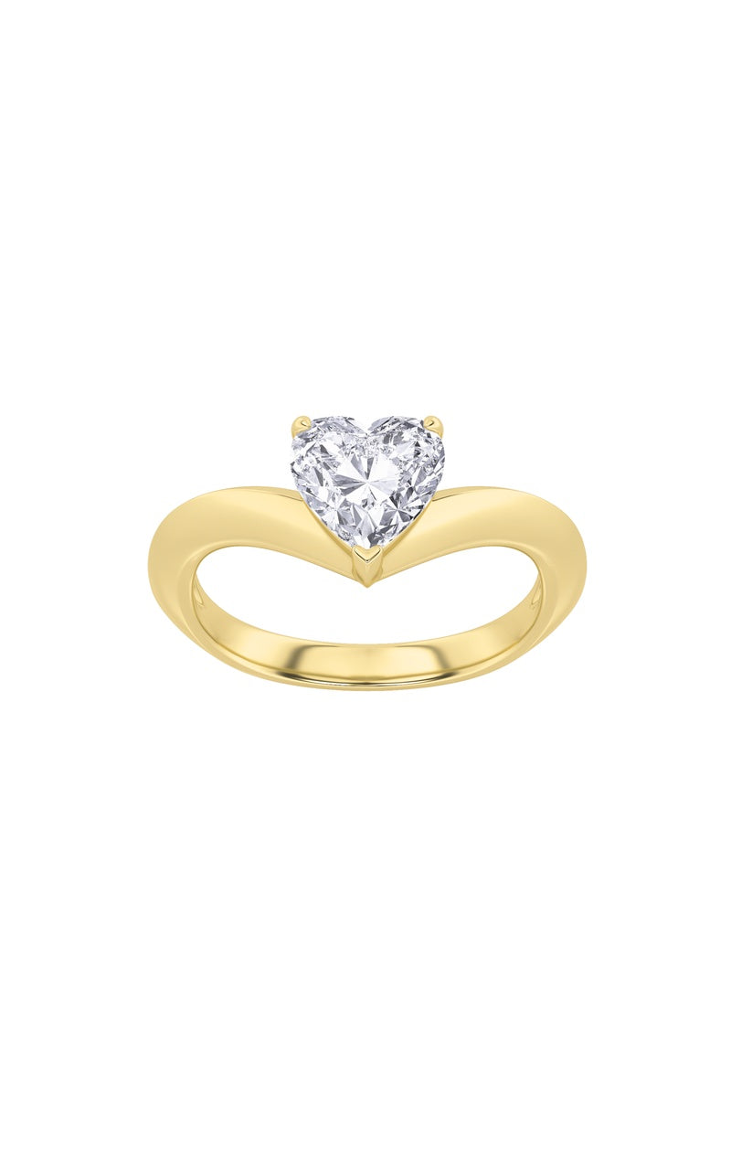 1CTW Heart Shaped Lab Grown Diamond (F/VS) Heart Shaped Ring in 14K Gold