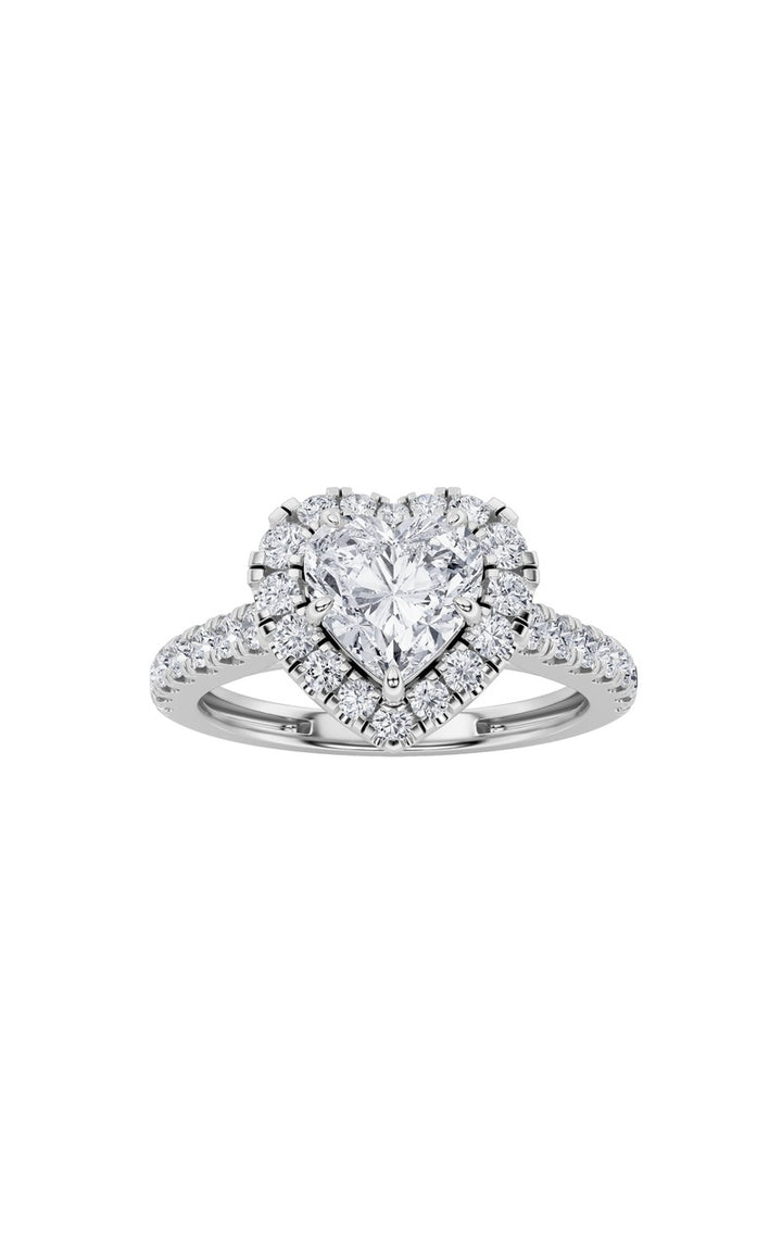 1.5Cttw Heart Shaped Lab Grown Diamond (F/VS) Heart Shaped Ring in 14K Gold