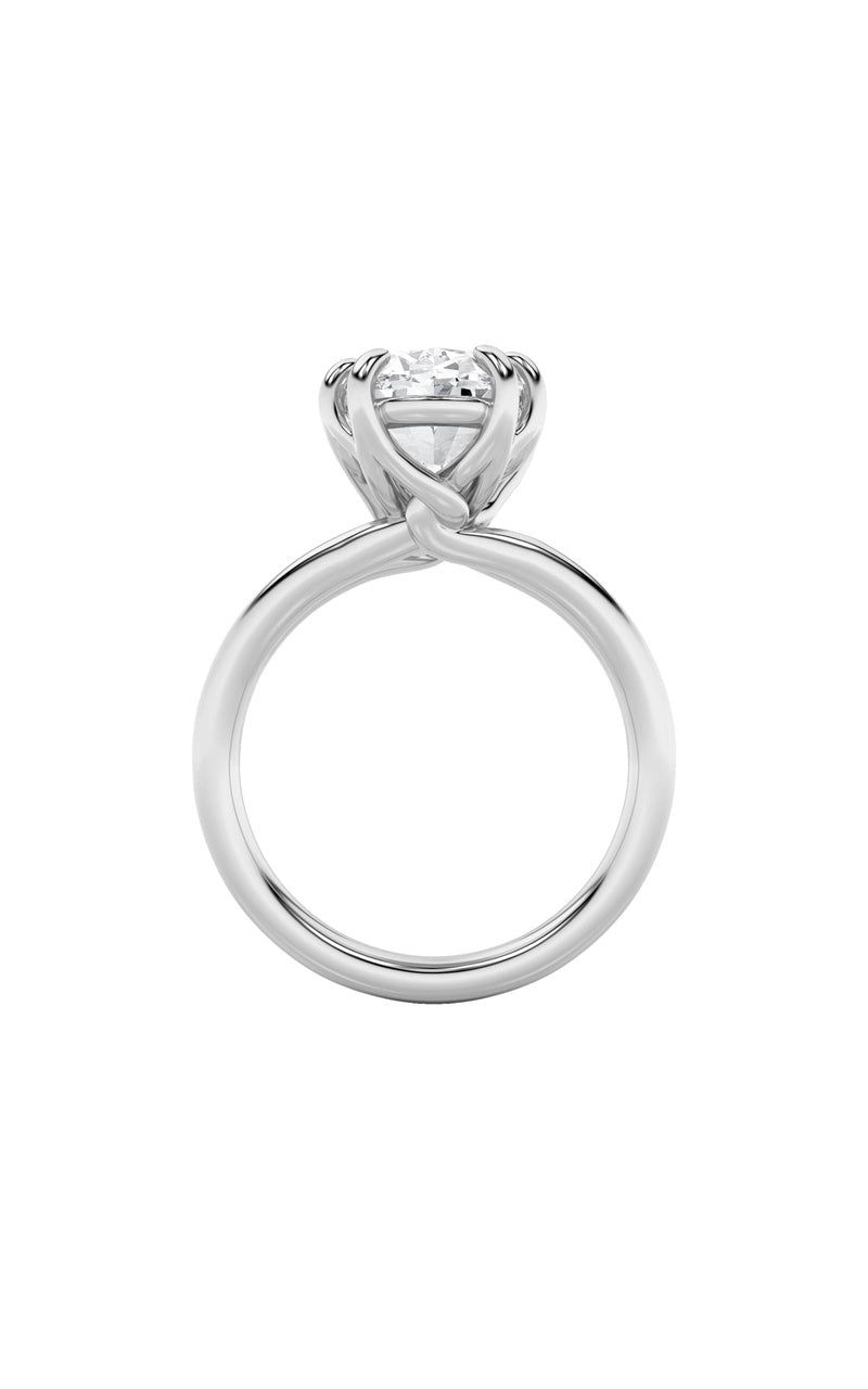 5CTW Oval Shaped Lab Grown Diamond (F/VS) Bold Split Shank Solitaire Engagement Ring in 14K Gold