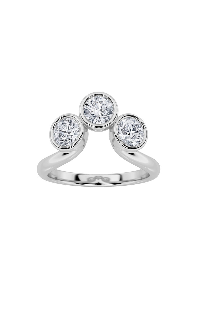 1Cttw Round Shaped Lab Grown Diamond (F/VS) ThreeStone Ring in 14K Gold