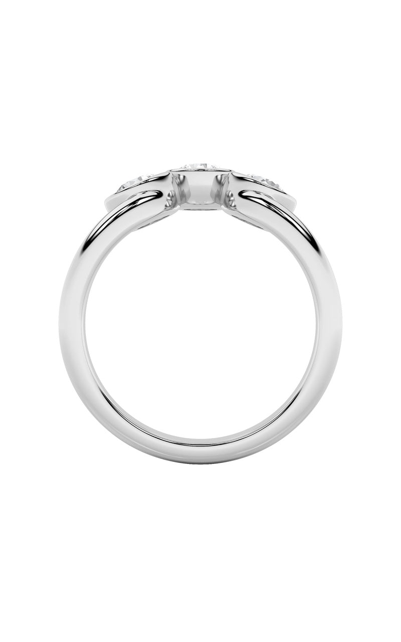 1Cttw Round Shaped Lab Grown Diamond (F/VS) ThreeStone Ring in 14K Gold
