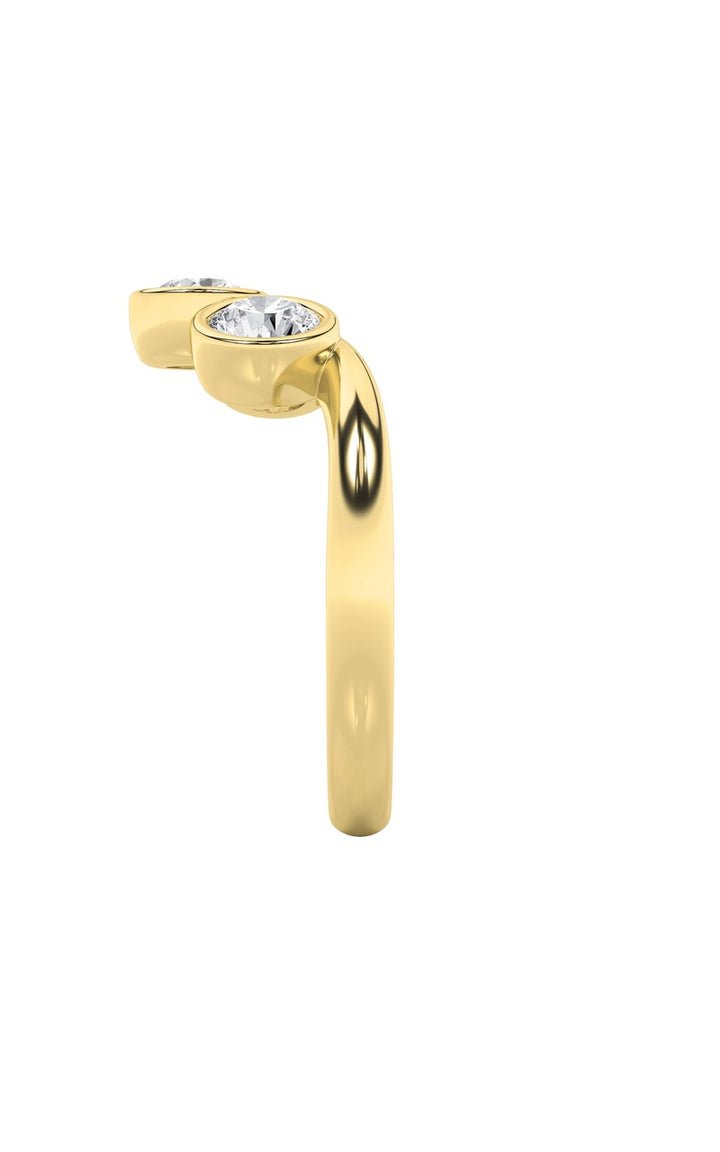 1CTW Round Shaped Lab Grown Diamond (F/VS) Three Stone Ring in 14K Gold
