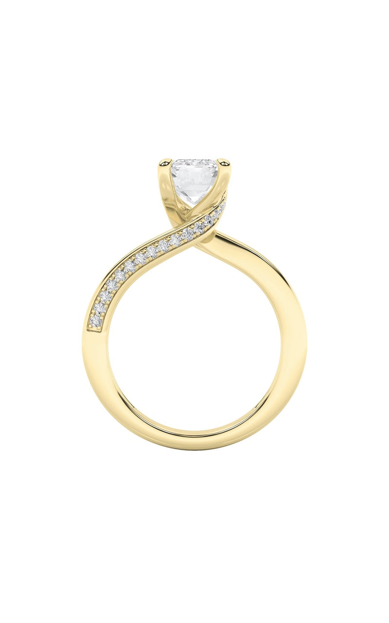 2.5CTW Emerald Shaped Lab Grown Diamond (G/VS) Accented Engagement Ring in 14K Gold