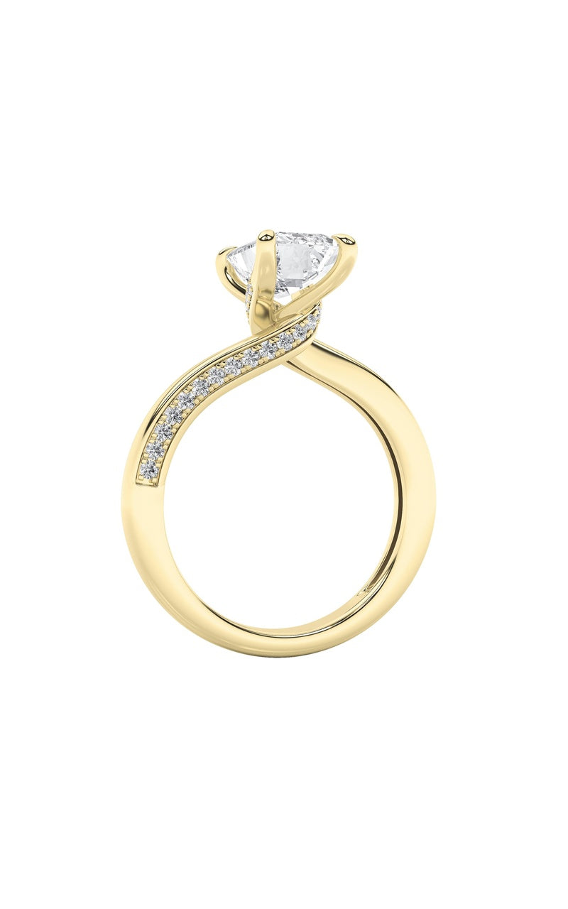 2.5Cttw Emerald Shaped Lab Grown Diamond (G/VS) Accented Engagement Ring in 14K Gold