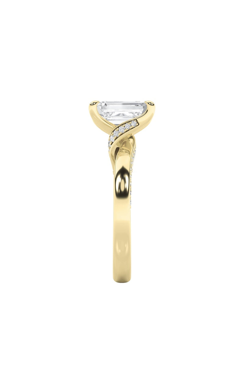 2.5CTW Emerald Shaped Lab Grown Diamond (G/VS) Accented Engagement Ring in 14K Gold