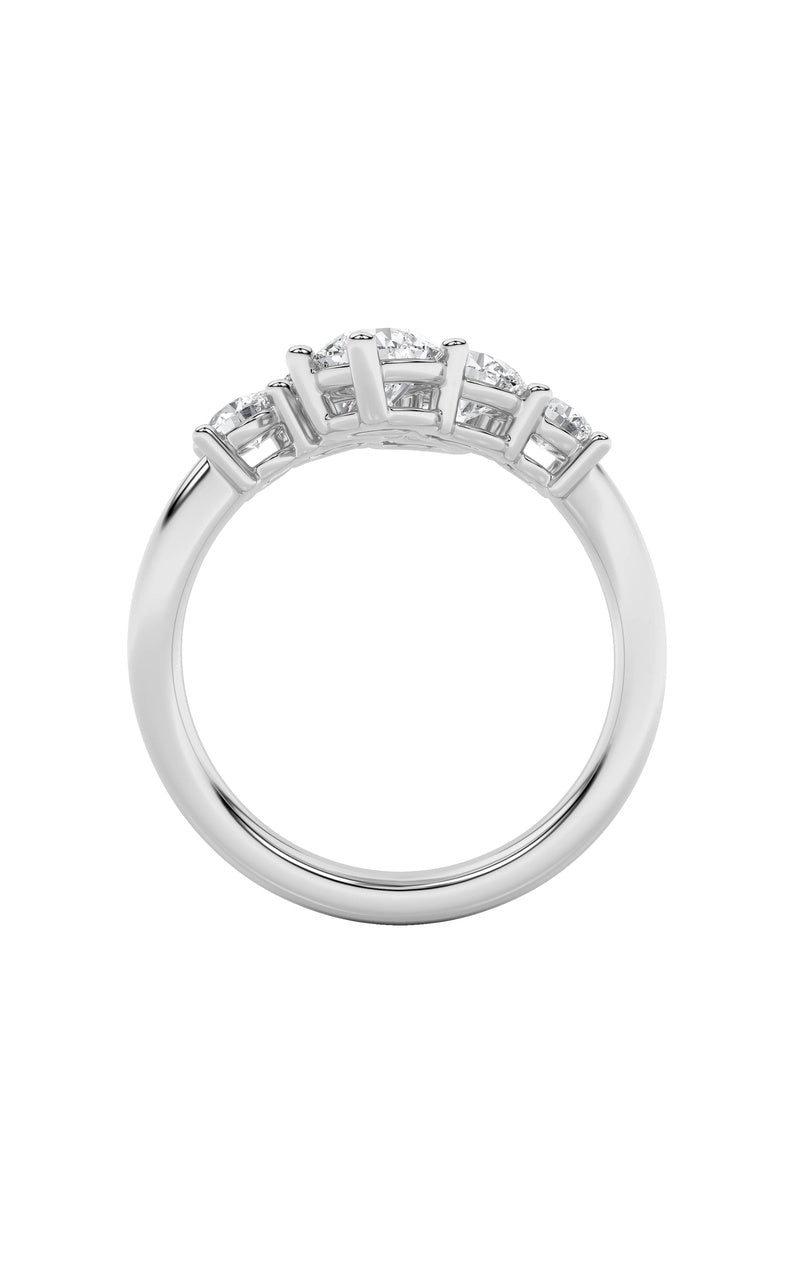 2CTW Round Shaped Lab Grown Diamond (F/VS) Three Stone Ring in 14K Gold