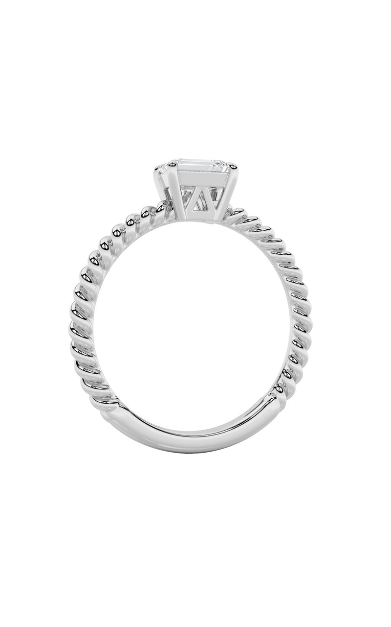 0.5CTW Emerald Shaped Lab Grown Diamond (F/VS) Petite Solitaire Engagement RING in 14K Gold