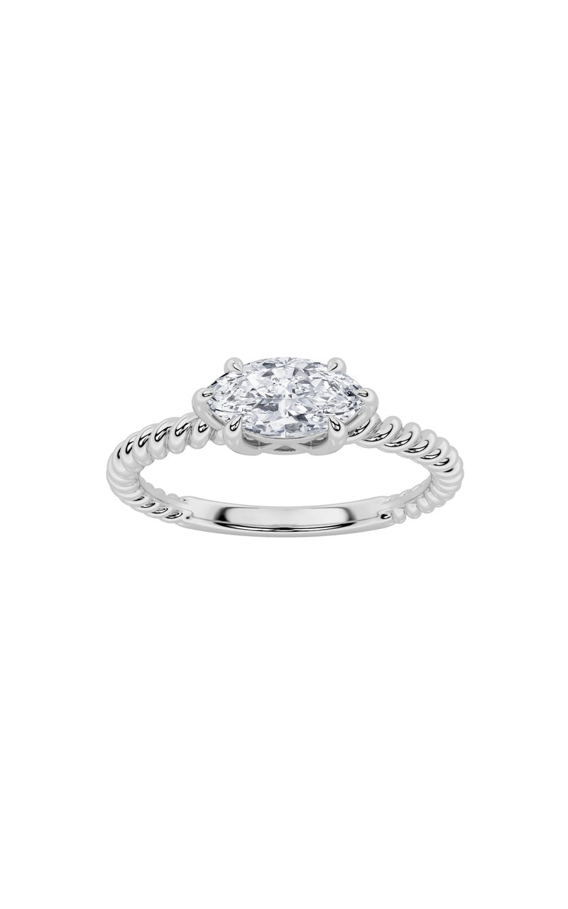 0.5Cttw Marquise Shaped Lab Grown Diamond (F/VS) Petite Solitaire Engagement RING in 14K Gold