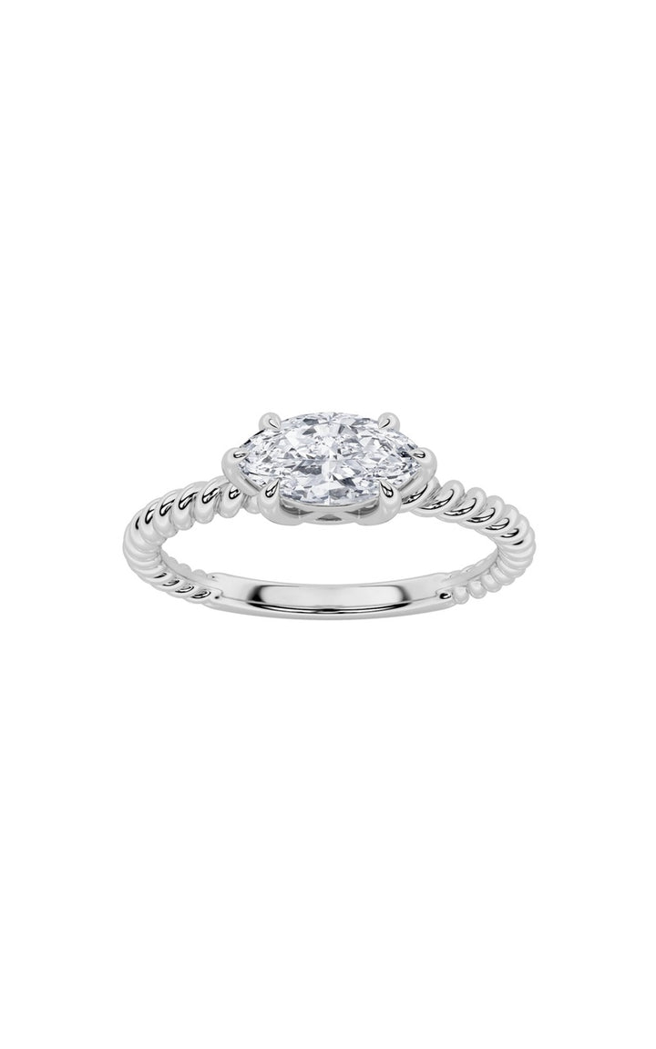 0.5Cttw Marquise Shaped Lab Grown Diamond (F/VS) Petite Solitaire Engagement RING in 14K Gold