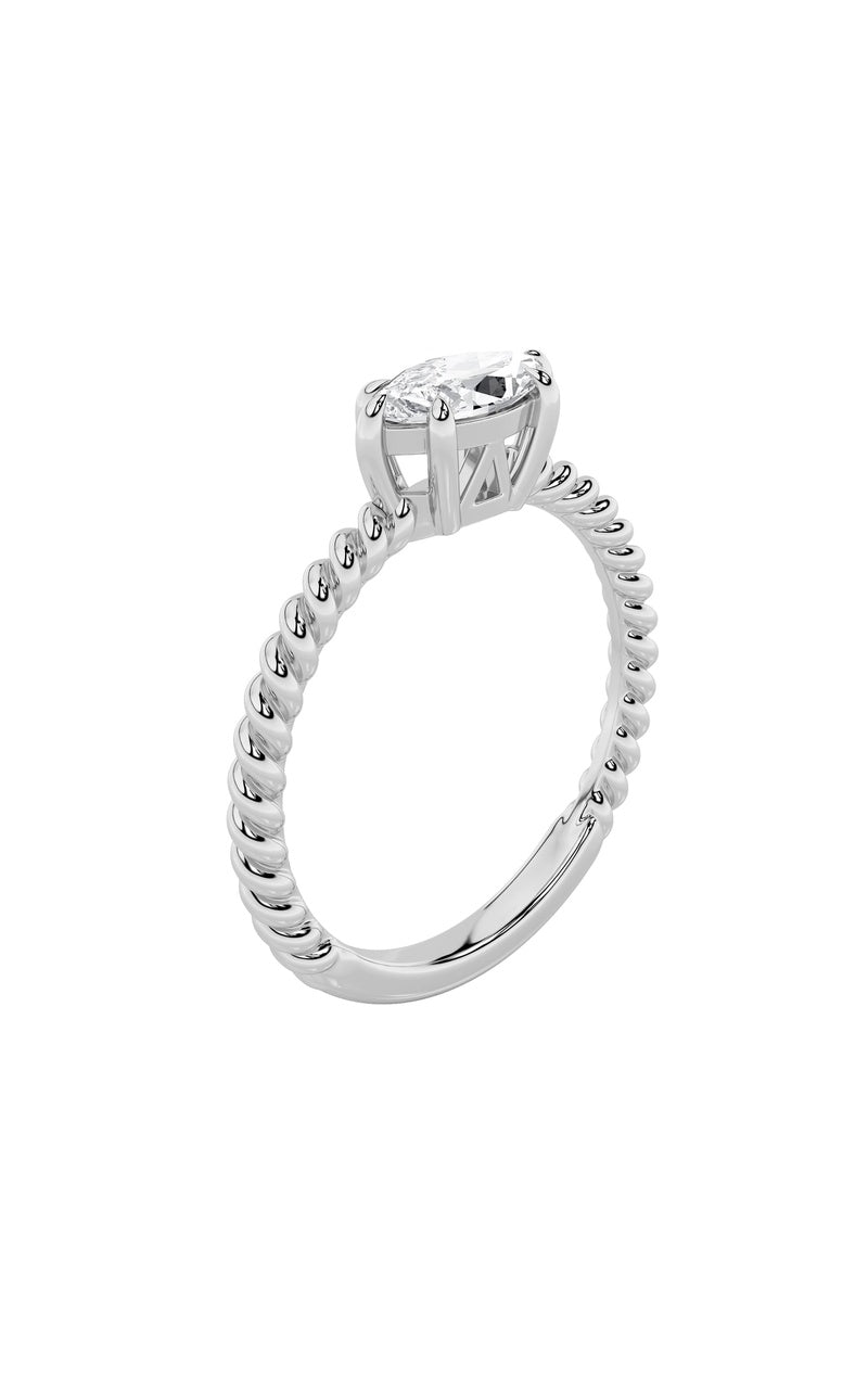 0.5Cttw Marquise Shaped Lab Grown Diamond (F/VS) Petite Solitaire Engagement RING in 14K Gold