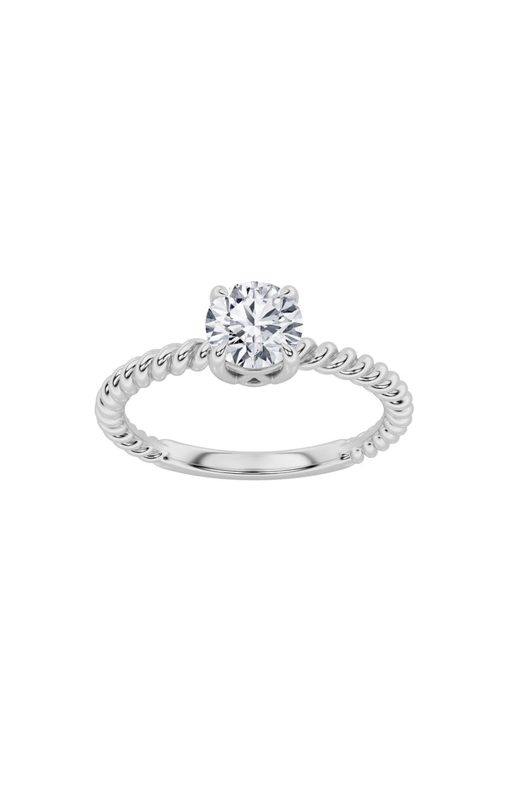 0.5Cttw Round Shaped Lab Grown Diamond (F/VS) Solitaire Engagement Ring in 14K Gold