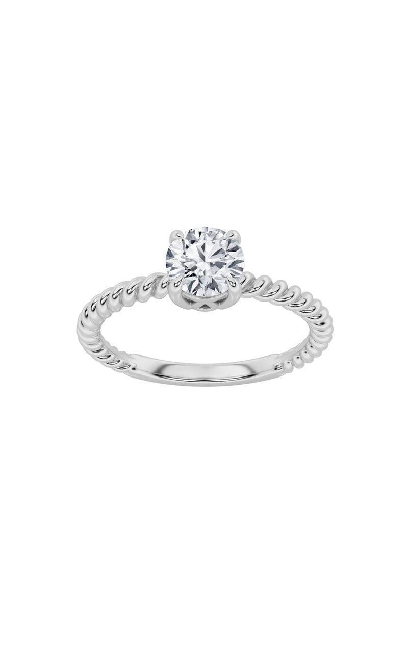 0.5Cttw Round Shaped Lab Grown Diamond (F/VS) Solitaire Engagement Ring in 14K Gold