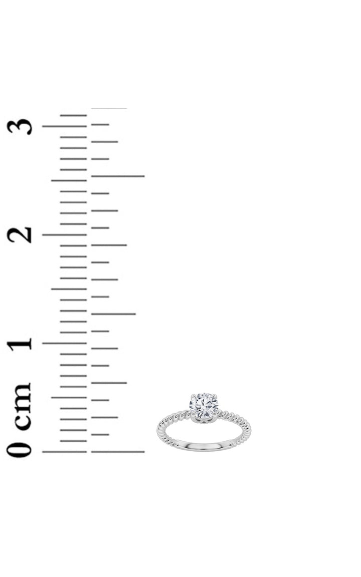 0.5Cttw Round Shaped Lab Grown Diamond (F/VS) Solitaire Engagement Ring in 14K Gold
