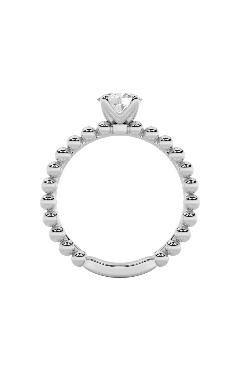 0.5CTW Oval Shaped Lab Grown Diamond (F/VS) Petite Solitaire Engagement Ring in 14K Gold
