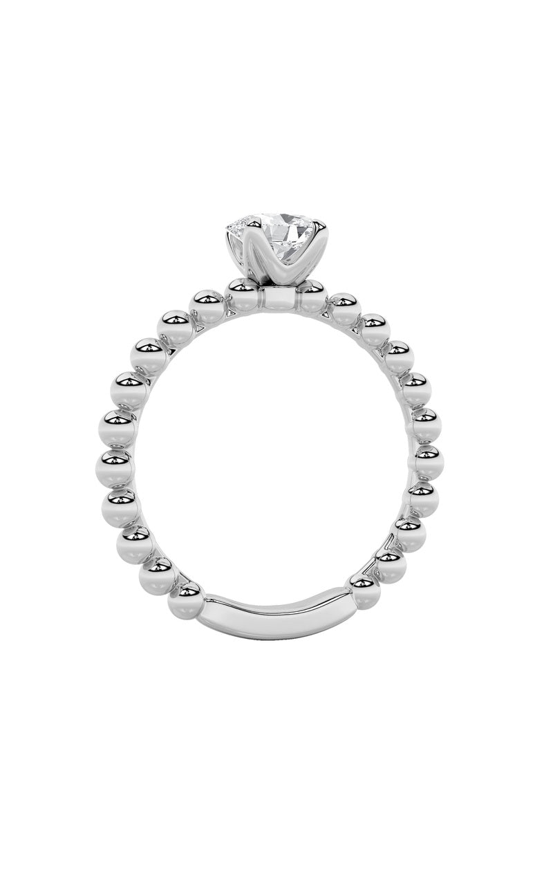 0.5Cttw Oval Shaped Lab Grown Diamond (F/VS) Petite Solitaire Engagement Ring in 14K Gold