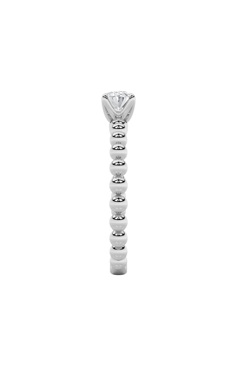 0.5Cttw Oval Shaped Lab Grown Diamond (F/VS) Petite Solitaire Engagement Ring in 14K Gold