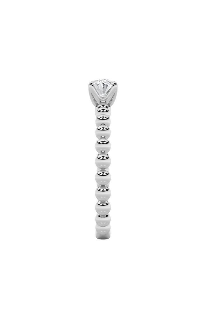 0.5Cttw Oval Shaped Lab Grown Diamond (F/VS) Petite Solitaire Engagement Ring in 14K Gold