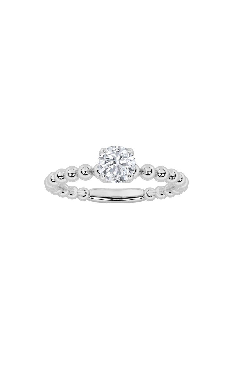 0.5CTW Round Shaped Lab Grown Diamond (F/VS) Petite Solitaire Engagement Ring in 14K Gold
