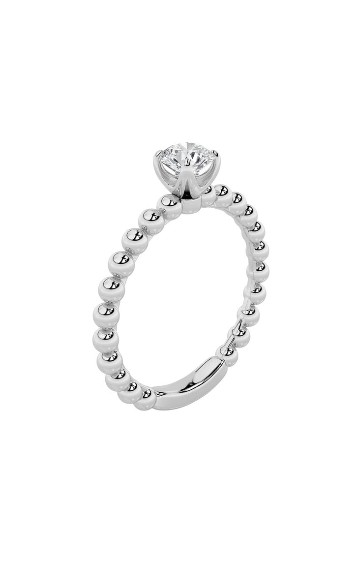 0.5CTW Round Shaped Lab Grown Diamond (F/VS) Petite Solitaire Engagement Ring in 14K Gold